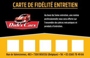 carte de fidélité garage dub's car mons